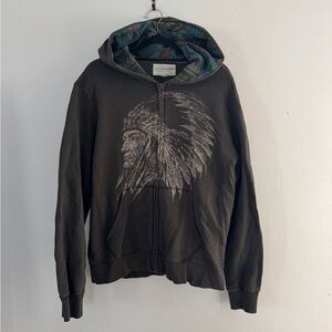 Vintage Denim & Supply Ralph Lauren Native American Chief Aztec Hoodie - XL